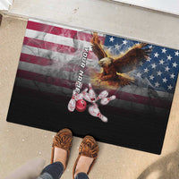 Custom Patriotic Eagle Bowling Rubber Doormat with American Flag Strike Design - Wonder Print Shop