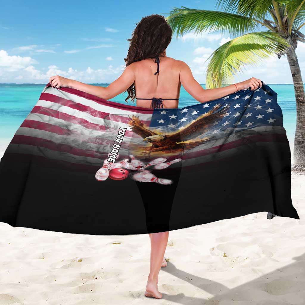 Custom Patriotic Eagle Bowling Sarong with American Flag Strike Design - Wonder Print Shop