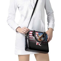 Custom Patriotic Eagle Bowling Shoulder Handbag with American Flag Strike Design - Wonder Print Shop