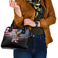 Custom Patriotic Eagle Bowling Shoulder Handbag with American Flag Strike Design - Wonder Print Shop