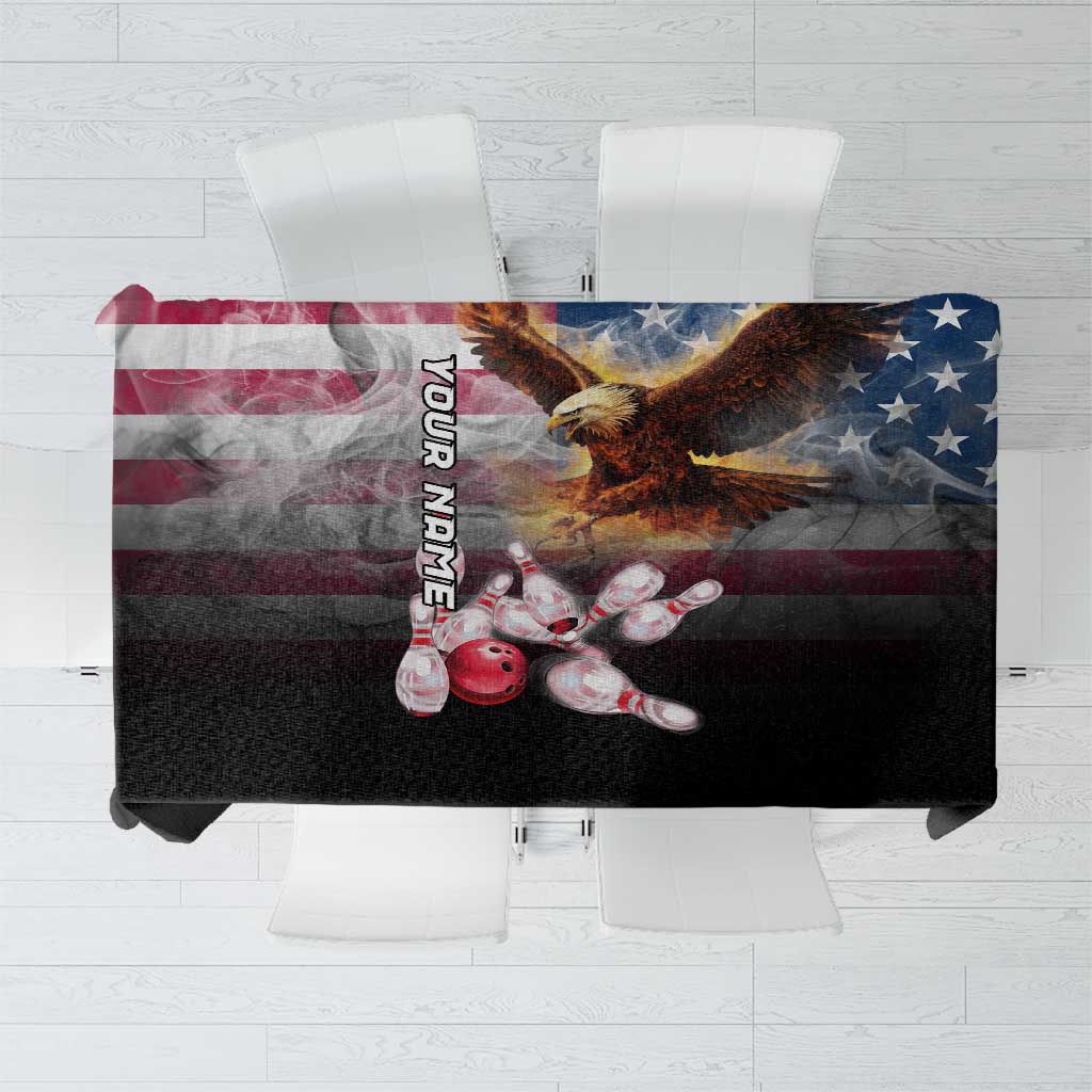 Custom Patriotic Eagle Bowling Tablecloth with American Flag Strike Design - Wonder Print Shop