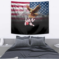 Custom Patriotic Eagle Bowling Tapestry with American Flag Strike Design - Wonder Print Shop