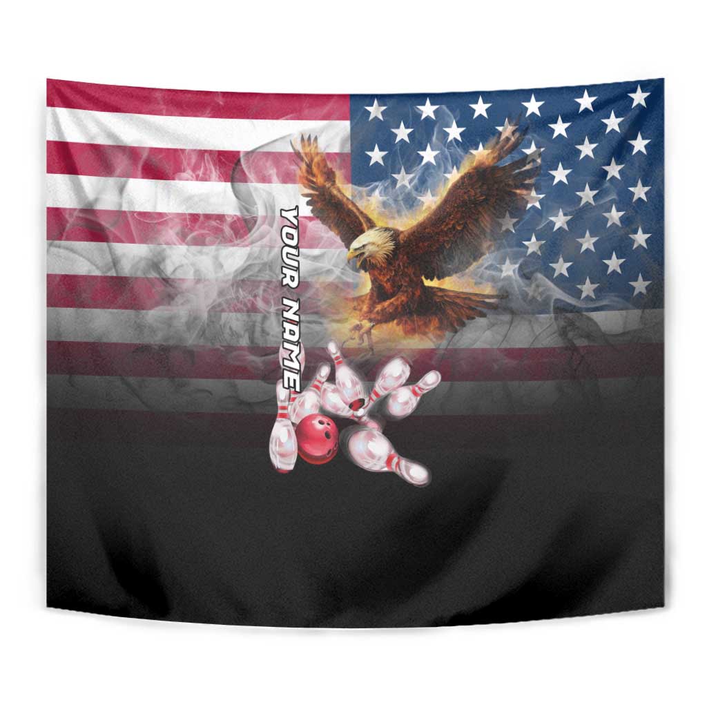 Custom Patriotic Eagle Bowling Tapestry with American Flag Strike Design - Wonder Print Shop
