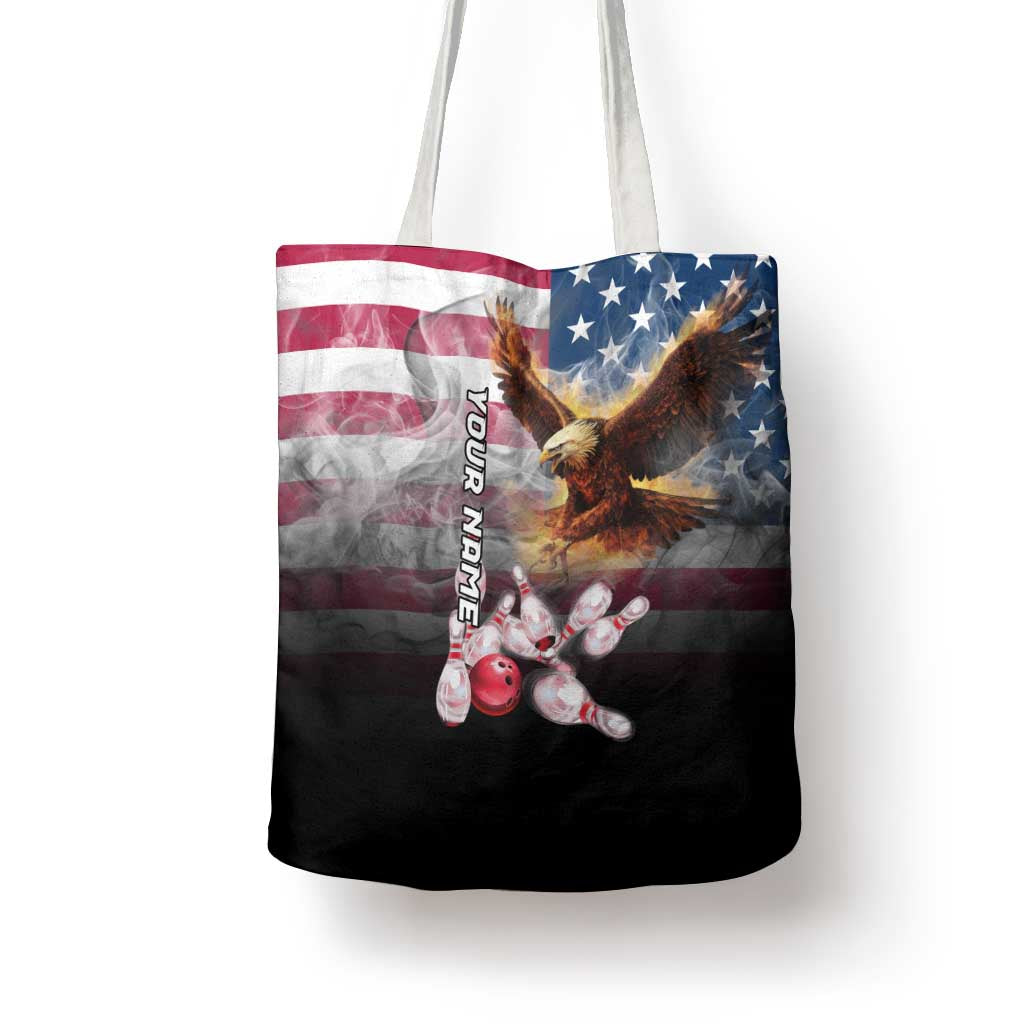 Custom Patriotic Eagle Bowling Tote Bag with American Flag Strike Design - Wonder Print Shop