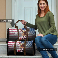Custom Patriotic Eagle Bowling Travel Bag with American Flag Strike Design - Wonder Print Shop