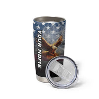 Custom Patriotic Eagle Bowling Tumbler Cup with American Flag Strike Design - Wonder Print Shop