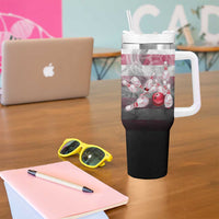 Custom Patriotic Eagle Bowling Tumbler With Handle with American Flag Strike Design - Wonder Print Shop