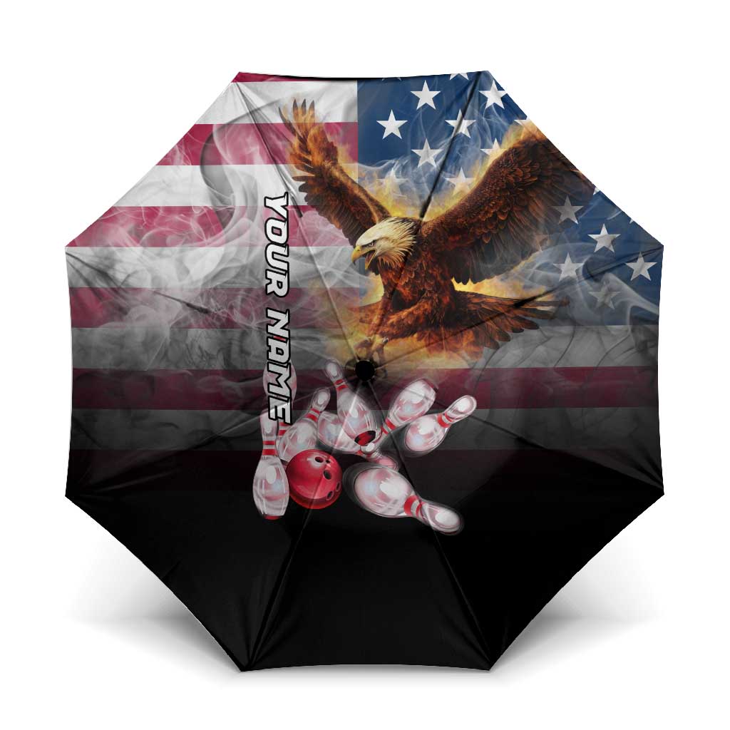 Custom Patriotic Eagle Bowling Umbrella with American Flag Strike Design - Wonder Print Shop