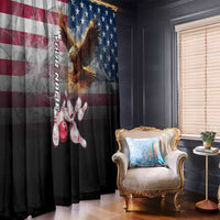 Custom Patriotic Eagle Bowling Window Curtain with American Flag Strike Design - Wonder Print Shop
