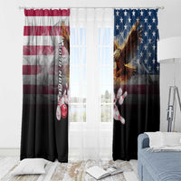 Custom Patriotic Eagle Bowling Window Curtain with American Flag Strike Design - Wonder Print Shop