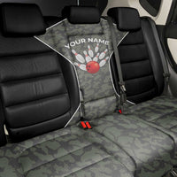 Custom Camouflage Bowling Back Car Seat Cover with Red Strike Ball Graphic - Wonder Print Shop