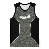 Custom Camouflage Bowling Basketball Jersey with Red Strike Ball Graphic - Wonder Print Shop