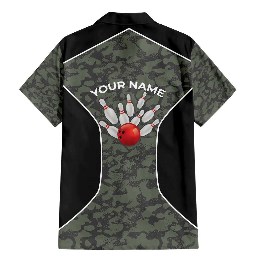 Custom Camouflage Bowling Family Matching Mermaid Dress and Hawaiian Shirt with Red Strike Ball Graphic - Wonder Print Shop