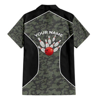 Custom Camouflage Bowling Family Matching Mermaid Dress and Hawaiian Shirt with Red Strike Ball Graphic - Wonder Print Shop