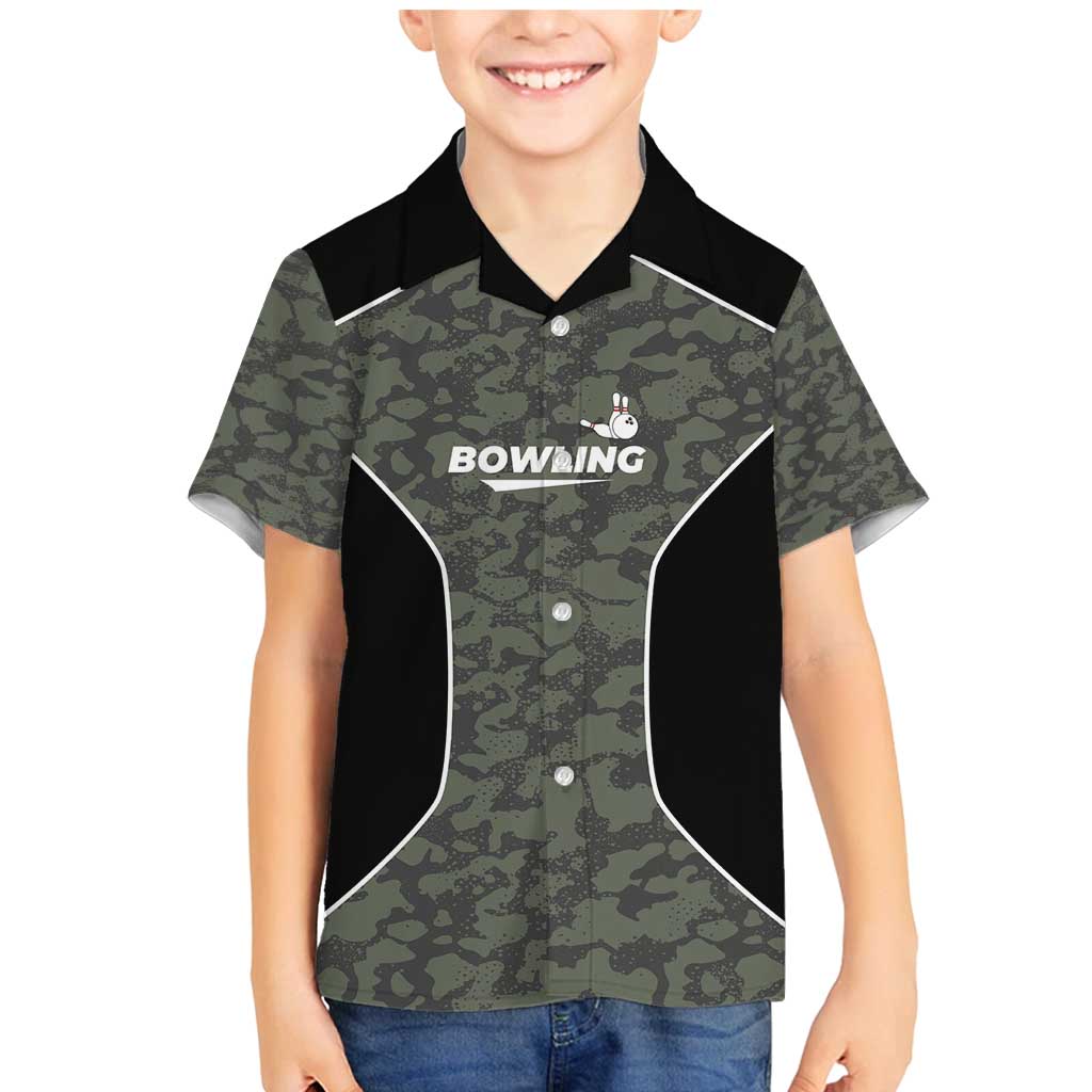 Custom Camouflage Bowling Family Matching Mermaid Dress and Hawaiian Shirt with Red Strike Ball Graphic - Wonder Print Shop