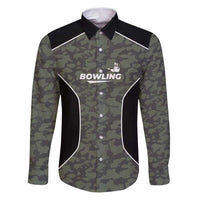Custom Camouflage Bowling Family Matching Puletasi and Hawaiian Shirt with Red Strike Ball Graphic - Wonder Print Shop