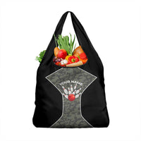Custom Camouflage Bowling Grocery Bag with Red Strike Ball Graphic - Wonder Print Shop