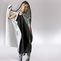 Custom Camouflage Bowling Hooded Blanket with Red Strike Ball Graphic - Wonder Print Shop