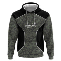 Custom Camouflage Bowling Hoodie with Red Strike Ball Graphic - Wonder Print Shop