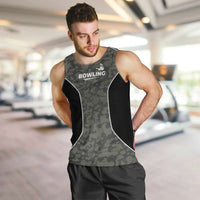 Custom Camouflage Bowling Men Tank Top with Red Strike Ball Graphic - Wonder Print Shop