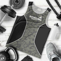 Custom Camouflage Bowling Men Tank Top with Red Strike Ball Graphic - Wonder Print Shop