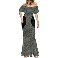 Custom Camouflage Bowling Mermaid Dress with Red Strike Ball Graphic - Wonder Print Shop