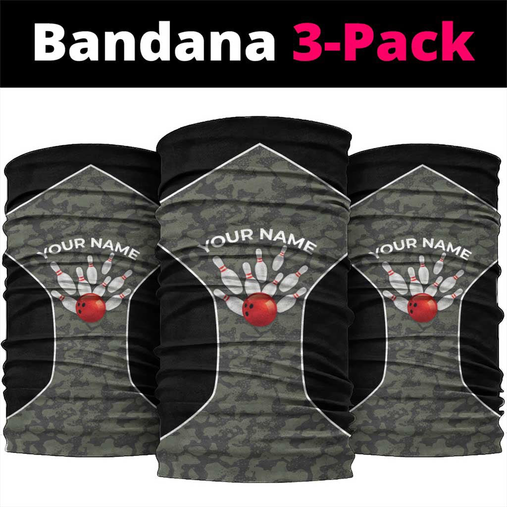 Custom Camouflage Bowling Neck Gaiter with Red Strike Ball Graphic - Wonder Print Shop