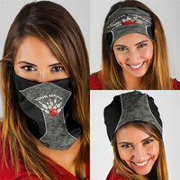 Custom Camouflage Bowling Neck Gaiter with Red Strike Ball Graphic - Wonder Print Shop