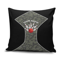 Custom Camouflage Bowling Pillow Cover with Red Strike Ball Graphic - Wonder Print Shop