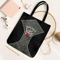 Custom Camouflage Bowling Tote Bag with Red Strike Ball Graphic - Wonder Print Shop