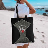 Custom Camouflage Bowling Tote Bag with Red Strike Ball Graphic - Wonder Print Shop