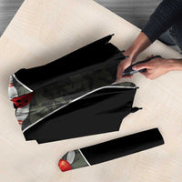 Custom Camouflage Bowling Umbrella with Red Strike Ball Graphic - Wonder Print Shop