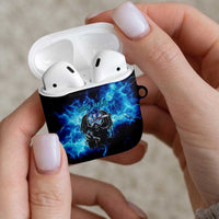Custom Grim Reaper Bowling AirPods Case with Blue Lightning Background - Wonder Print Shop