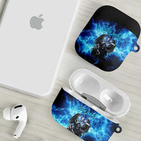 Custom Grim Reaper Bowling AirPods Case with Blue Lightning Background - Wonder Print Shop