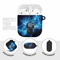 Custom Grim Reaper Bowling AirPods Case with Blue Lightning Background - Wonder Print Shop