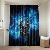 Custom Grim Reaper Bowling Bathroom Set with Blue Lightning Background - Wonder Print Shop