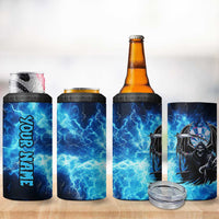 Custom Grim Reaper Bowling 4 in 1 Can Cooler Tumbler with Blue Lightning Background - Wonder Print Shop