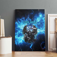 Custom Grim Reaper Bowling Canvas Wall Art with Blue Lightning Background - Wonder Print Shop