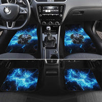 Custom Grim Reaper Bowling Car Mats with Blue Lightning Background - Wonder Print Shop