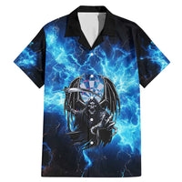 Custom Grim Reaper Bowling Family Matching Mermaid Dress and Hawaiian Shirt with Blue Lightning Background - Wonder Print Shop