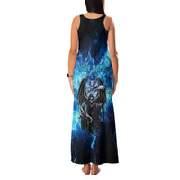 Custom Grim Reaper Bowling Family Matching Tank Maxi Dress and Hawaiian Shirt with Blue Lightning Background - Wonder Print Shop