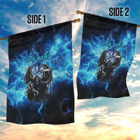 Custom Grim Reaper Bowling Garden Flag with Blue Lightning Background - Wonder Print Shop