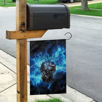 Custom Grim Reaper Bowling Garden Flag with Blue Lightning Background - Wonder Print Shop