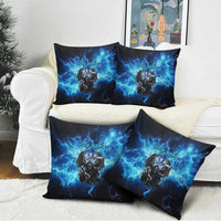 Custom Grim Reaper Bowling Pillow Cover with Blue Lightning Background - Wonder Print Shop