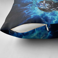 Custom Grim Reaper Bowling Pillow Cover with Blue Lightning Background - Wonder Print Shop
