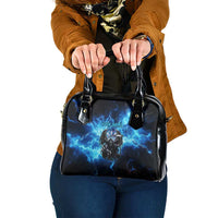 Custom Grim Reaper Bowling Shoulder Handbag with Blue Lightning Background - Wonder Print Shop