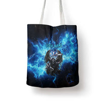 Custom Grim Reaper Bowling Tote Bag with Blue Lightning Background - Wonder Print Shop