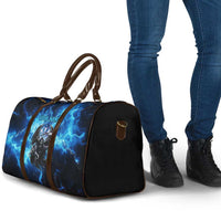 Custom Grim Reaper Bowling Travel Bag with Blue Lightning Background - Wonder Print Shop