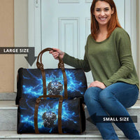 Custom Grim Reaper Bowling Travel Bag with Blue Lightning Background - Wonder Print Shop