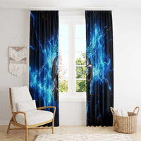 Custom Grim Reaper Bowling Window Curtain with Blue Lightning Background - Wonder Print Shop